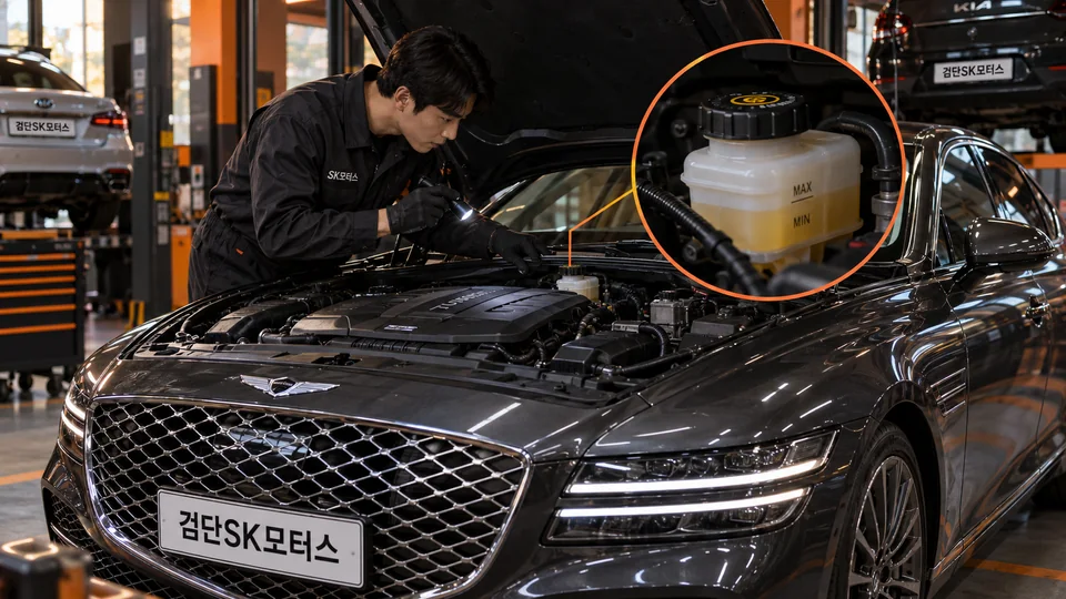 브레이크액이 줄어들면 검사 전에 무엇을 확인해야 하나요?