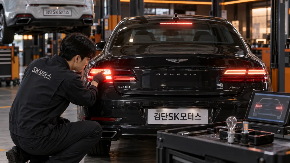 브레이크등 한쪽이 꺼지면 검사 전에 어떻게 점검하나요?