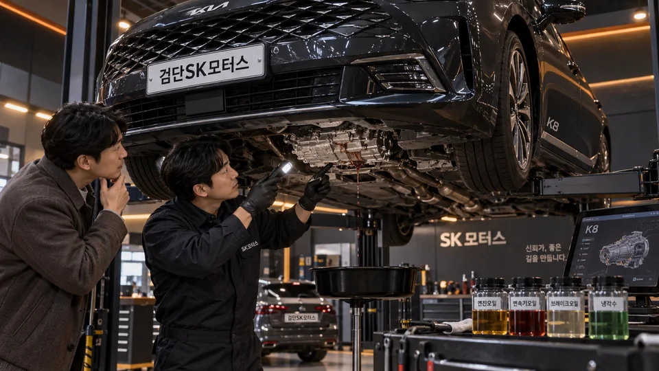 변속기 오일이 새면 검사 전에 어떻게 하나요?