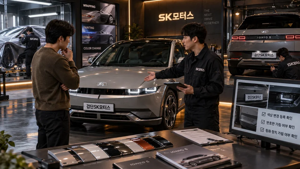 차량 전체 색을 바꿨다면 검사 전에 등록도 바꿔야 하나요?