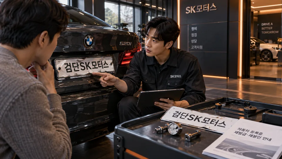 번호판이 찌그러지거나 글자가 흐리면 검사 전에 어디로 문의하나요?
