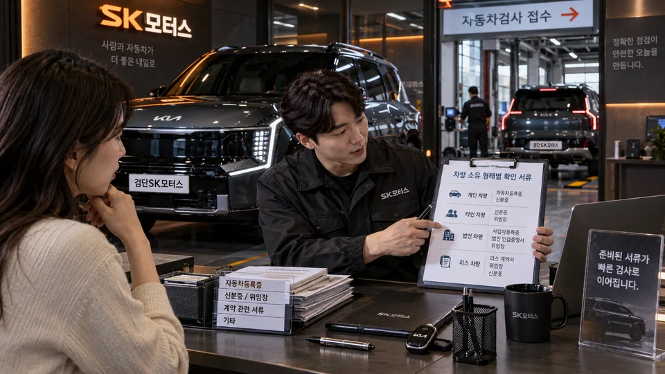 검사 당일 서류를 빠뜨리지 않으려면 어떻게 묶어 두나요?