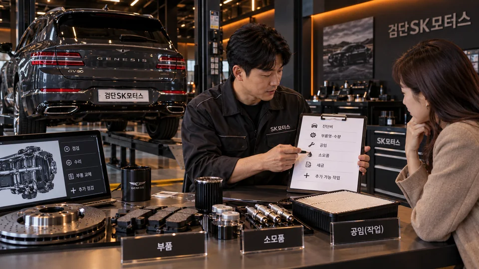 정비 견적을 받을 때 어떤 항목을 나눠서 봐야 하나요?