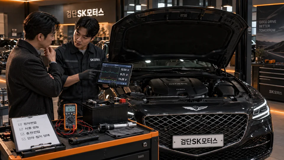 배터리 교환 전에 어떤 측정 결과를 요청하면 되나요?