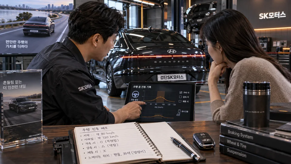 주행 진동이 생기면 속도 구간을 어떻게 기록하나요?