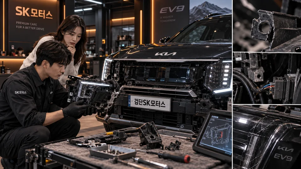 사고 뒤 전조등은 켜지지만 흔들리면 무엇을 확인하나요?