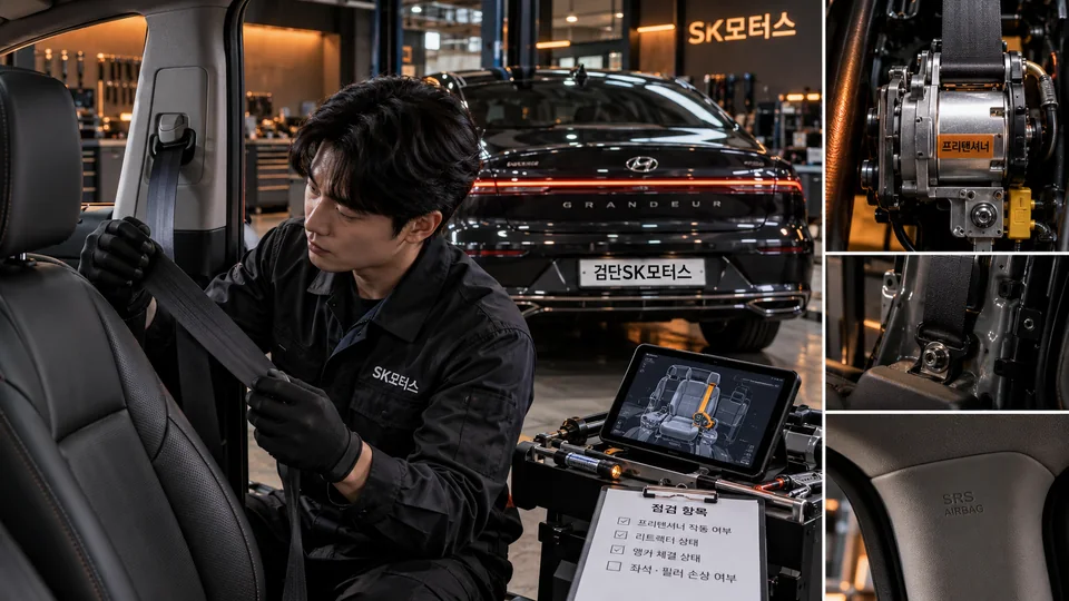 사고 뒤 안전벨트가 잘 감기지 않으면 무엇을 확인하나요?