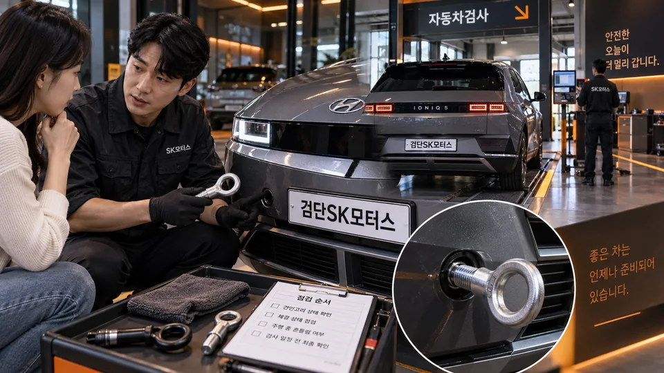 견인고리를 끼운 채 자동차검사를 받아도 되나요?