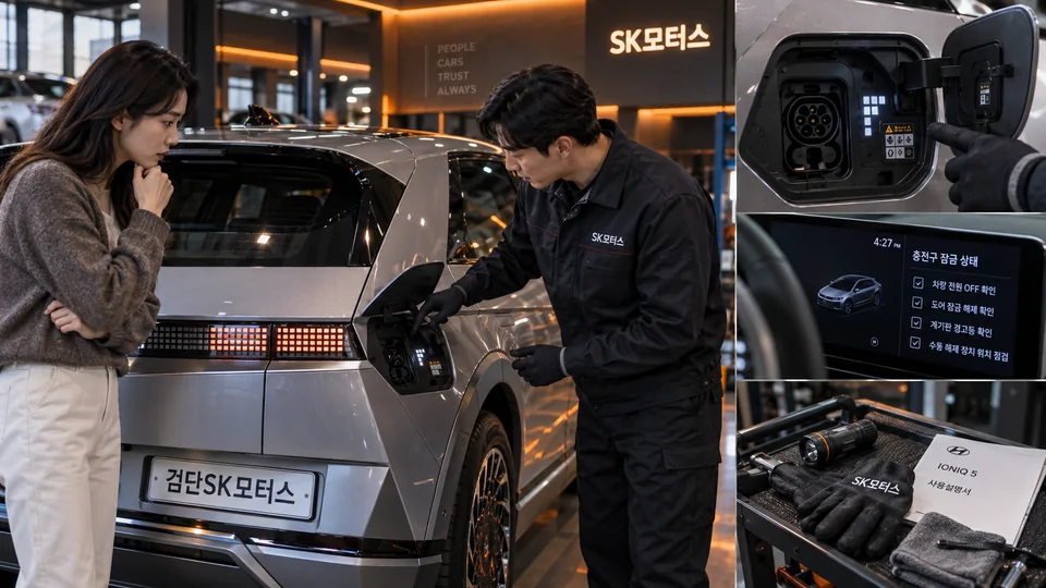 PHEV 충전 도어가 안 열리면 강제로 당겨도 되나요?