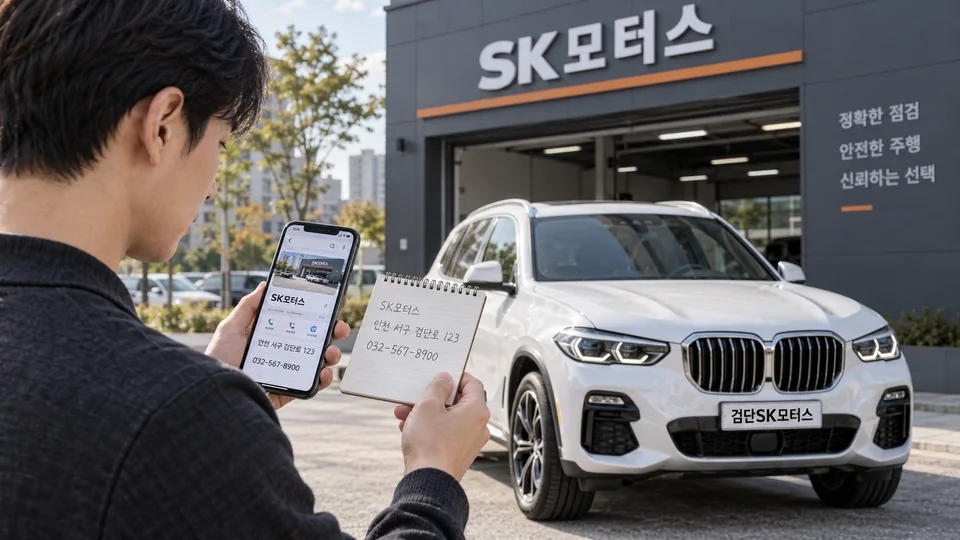 오류동 SK모터스가 맞는지 무엇으로 확인하나요?