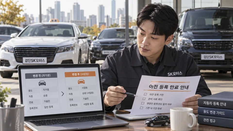 자가용에서 사업용으로 용도가 바뀌면 검사기간도 다시 봐야 하나요?