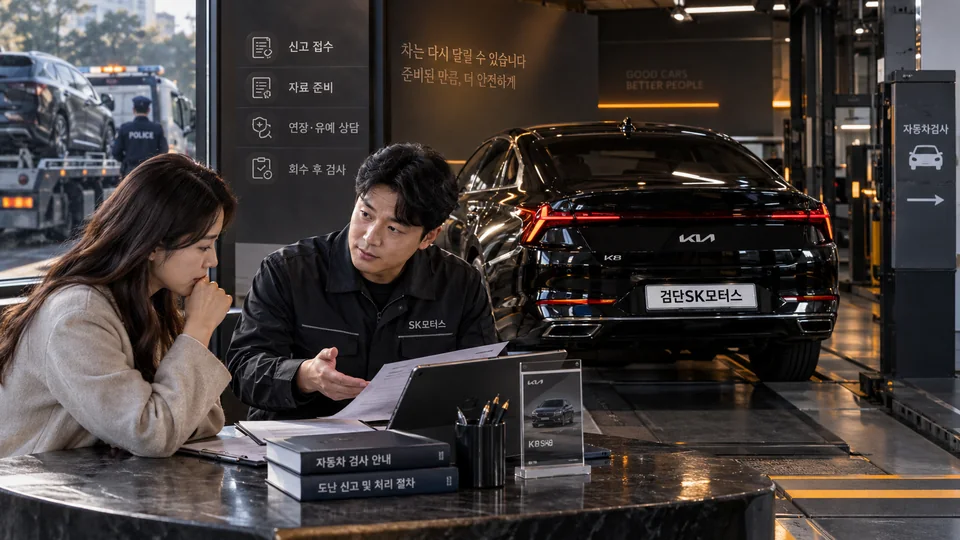 차량 도난 중 자동차검사, 신고와 검사기간 처리를 따로 확인하세요